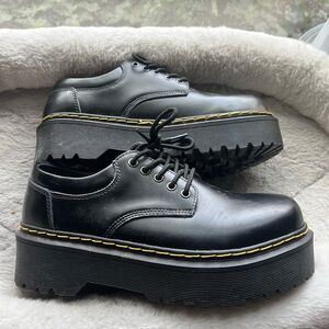 Black Platform Lace-Up Shoes